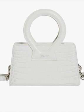Luar Ana White Croc-Embossed Top Handle Bag